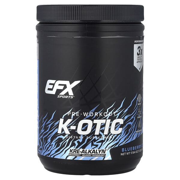 K-otic® Pre-Workout, Blueberry Crush, 1 lb 1.64 oz (500 g)