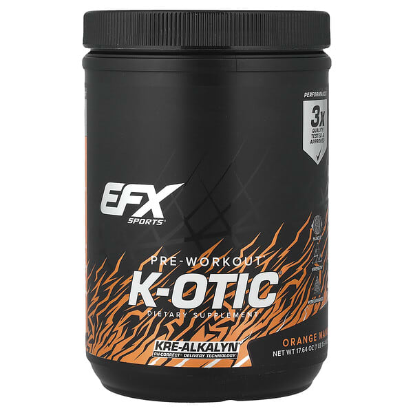 K-otic® Pre-Workout, Orange Mango, 1 lb 1.64 oz (500 g)