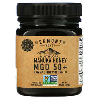 Egmont Honey, 杂花麦卢卡蜂蜜，未加工且未经巴氏除菌， 50+ MGO，8.82 盎司（250 克）