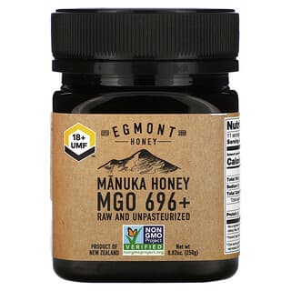Egmont Honey, Miel de manuka, Cruda y sin pasteurizar, UMF 18+, MGO +696, 250 g (8,82 oz)