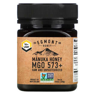 Egmont Honey, 麥盧卡蜂蜜，未加工且未經巴氏滅菌， 573+ MGO，8.82 盎司（250 克）