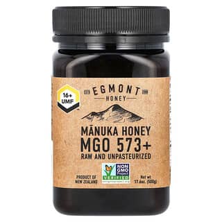 Egmont Honey‏, דבש מאנוקה גולמי ולא מפוסטר, MGO של יותר מ- ‎573‎‏‎,‏ 500 גרם (17.6 אונקיות)