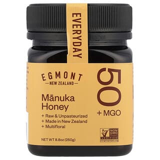 Egmont Honey, 麥盧卡蜂蜜，未加工且未經巴氏除菌，MGO 50+，8.8 盎司（250 克）