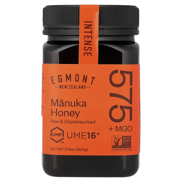 Egmont Honey, 麥盧卡蜂蜜，原始未巴氏除菌，UMF™ 16+，MGO 575+，17.6 盎司（500 克）