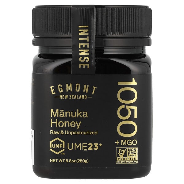Egmont Honey, 麥盧卡蜂蜜，原始未巴氏除菌，UMF™ 23+，1050 MGO+，8.8 盎司（250 克）