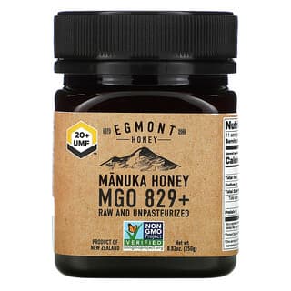 Egmont Honey, Miel de manuka, cruda y sin pasteurizar, 829+ MGO, 250 g (8,82 oz)