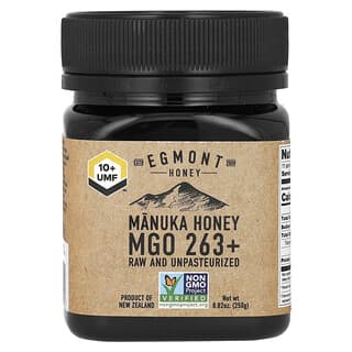 Egmont Honey, 麥盧卡蜂蜜，未加工且未經巴氏殺菌，MGO 263+，8.82 盎司（250 克）