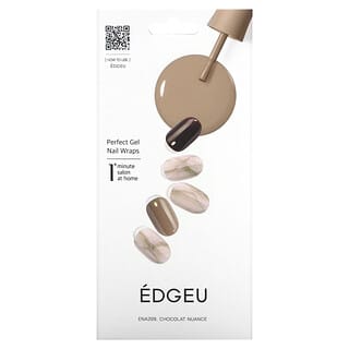 Edgeu, 精致凝膠指甲包膜，ENT209，巧克力色調，16 貼套裝