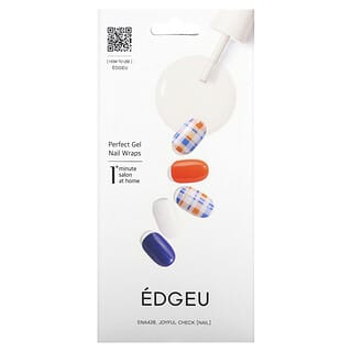 Edgeu, 精致凝胶指甲包膜，ENA428，淡珊瑚色，16 贴套装
