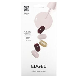 Edgeu, 精致凝胶指甲包膜，END504，气泡酒，16 贴套装