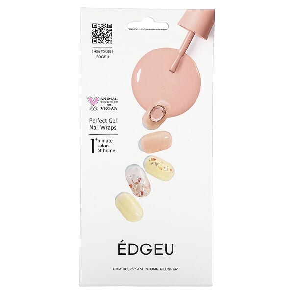 Edgeu, 精致凝膠指甲包膜，ENP 120 Coral Stone Blusher，23 件套