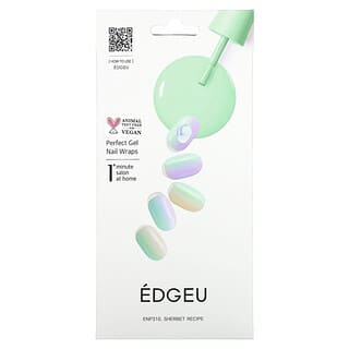 Edgeu, Гелевые обертывания для ногтей Perfect, ENP310, Sherbert Recipe, набор из 16 полосок
