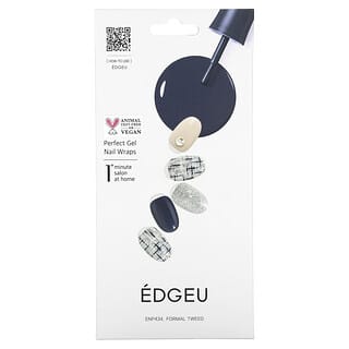 Edgeu‏, עטיפות ג'ל מושלם לציפורניים, ENP434, טוויד פורמלי, ערכת רצועות עם 16 חלקים