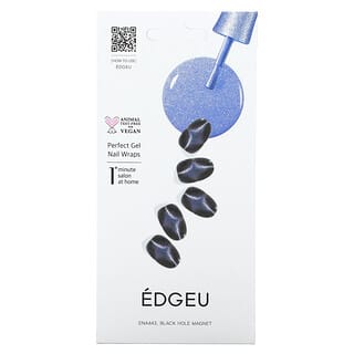 Edgeu, Protège-ongles en gel parfaits, ENA443, Black Hole Magnet, Ensemble de 16 bandes