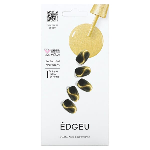 Edgeu, 퍼펙트 젤 네일 랩, ENA 917 웨이브 골드 마그네틱, 19종 세트