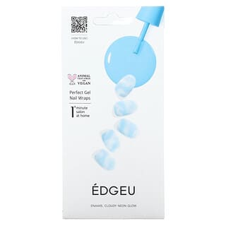 Edgeu, Perfect Gel Nail Wraps, ENA445, Cloudy Neon Glow, 16-teiliges Streifen-Set