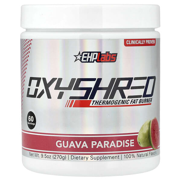 EHPlabs, OxyShred, 발열 지방 연소제, Guava Paradise, 9.5oz(270g)