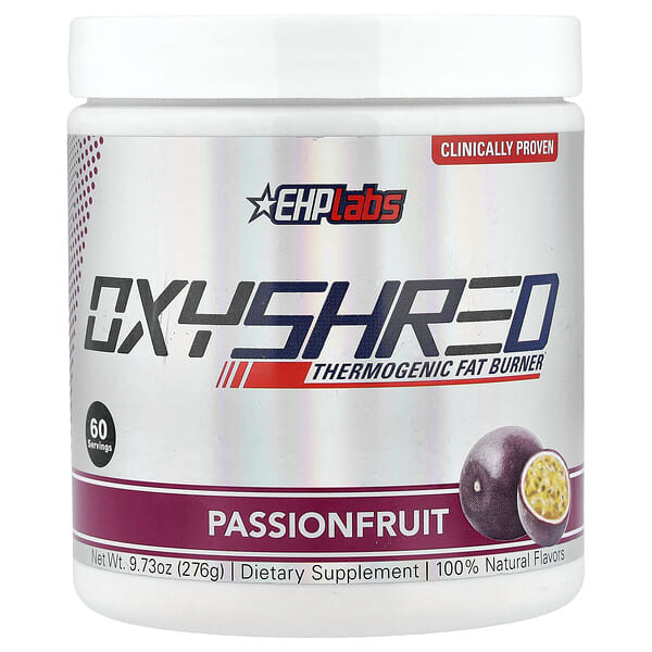 EHPlabs, OxyShred, 발열 지방 연소제, 패션프루트, 264g(9.3oz)