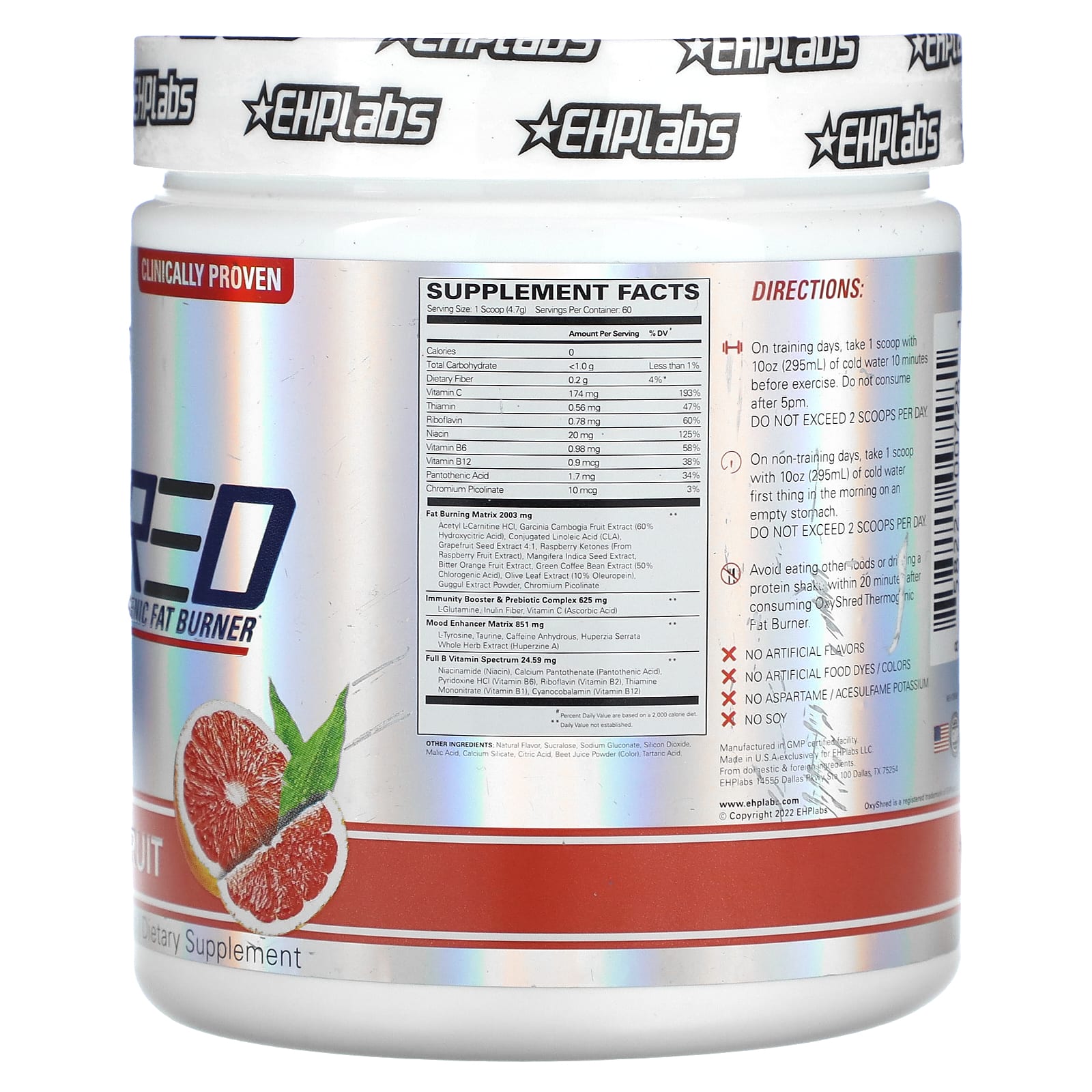 EHPlabs, OxyShred, Thermogenic Fat Burner, Pink Grapefruit, 9.9oz (282 g)