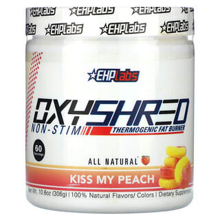 EHPlabs, OxyShred Bez stymulacji, termogeniczny spalacz tłuszczu, Kiss My Peach, 306 g