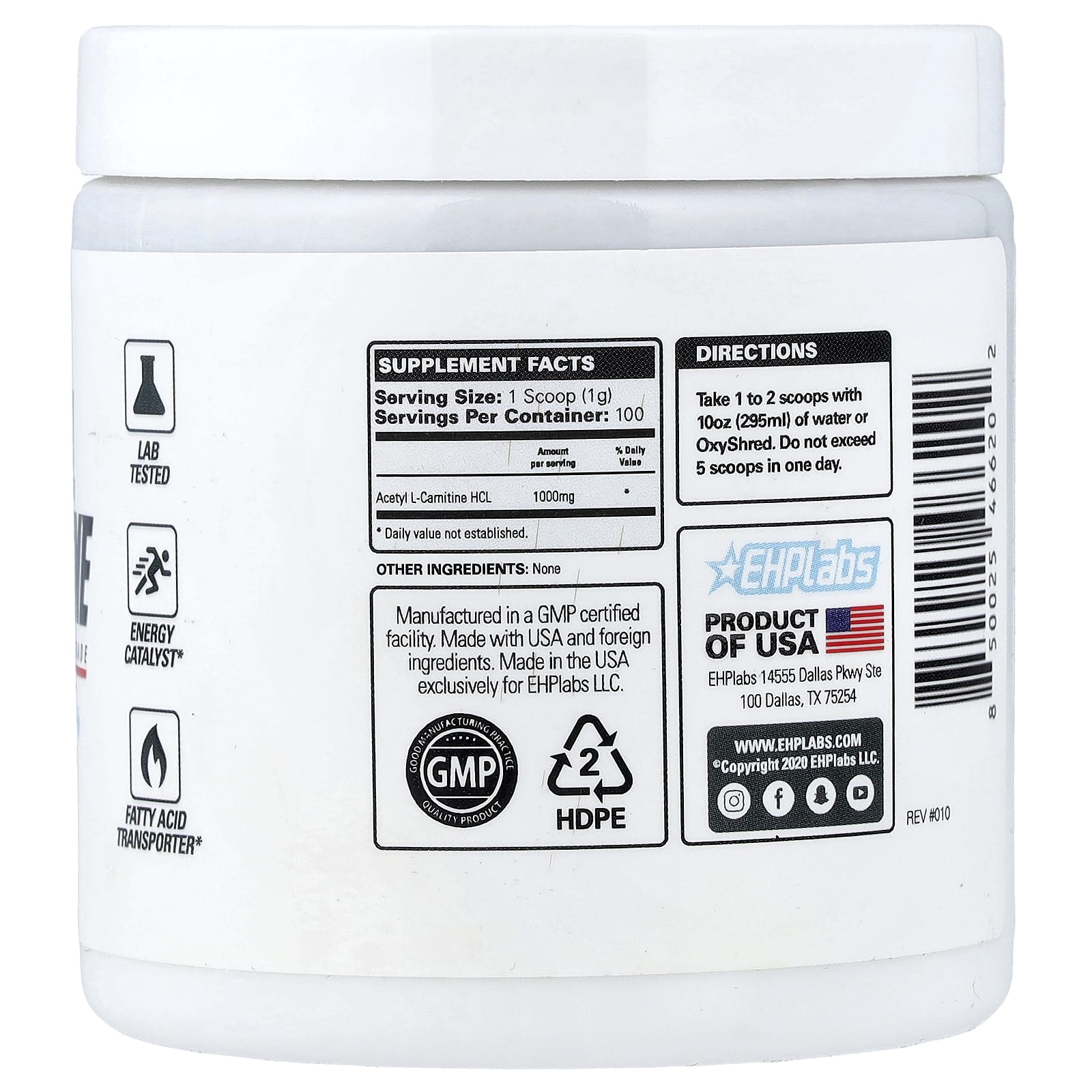 EHPlabs, Acetyl L-Carnitine, 3.5 oz (100 g)