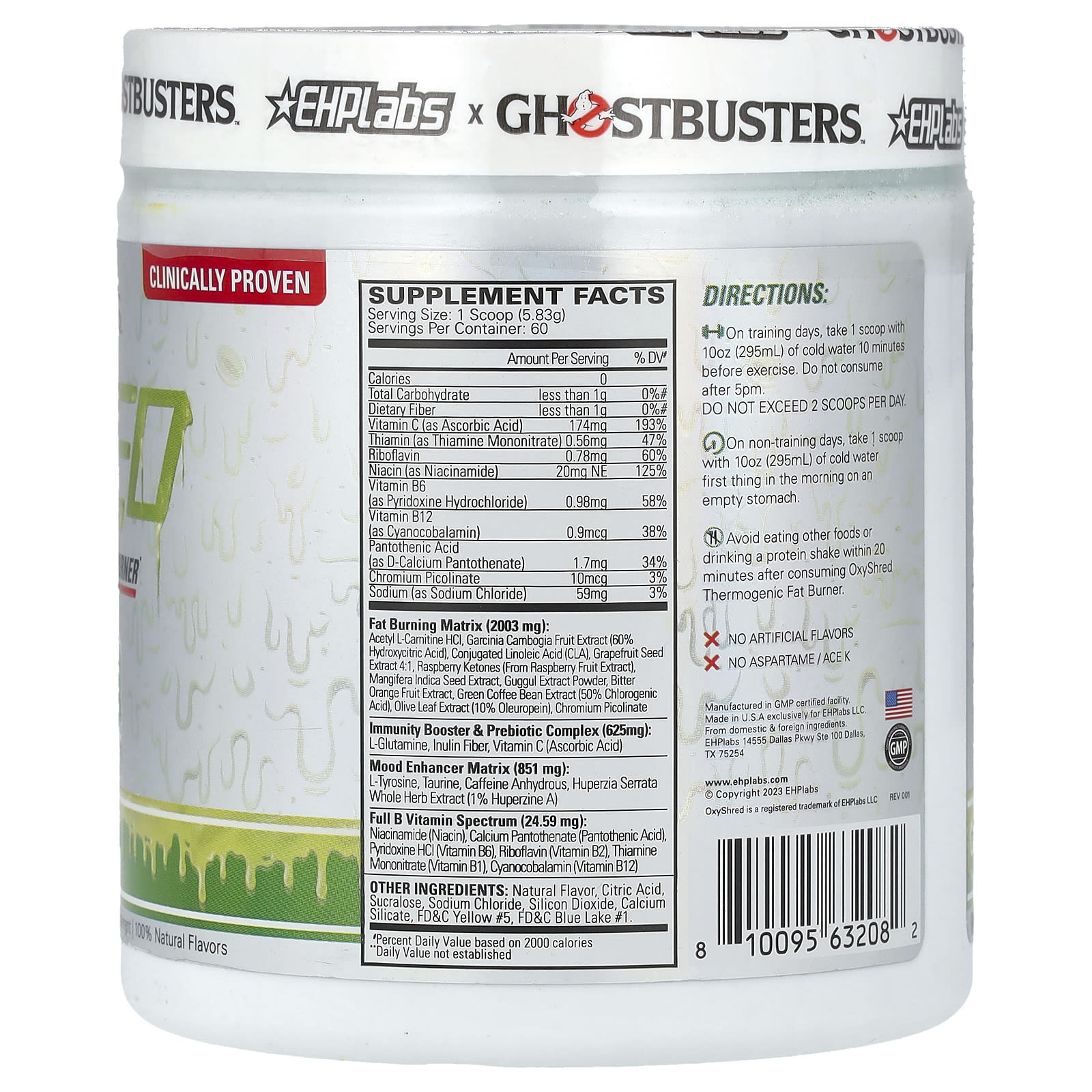 EHPlabs, Ghostbusters, OxyShred, Thermogenic Fat Burner, Slimer, 12.34 ...