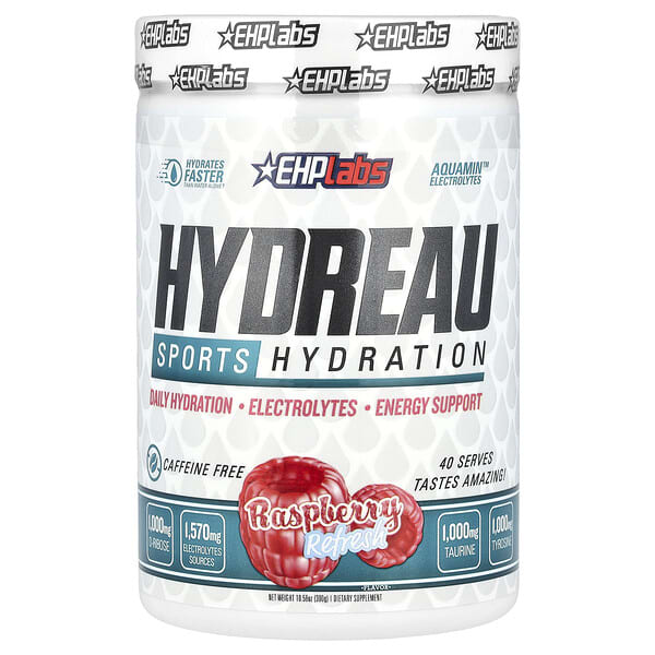 Hydreau Sports Hydration, Raspberry Refresh, 10.58 oz (300 g)