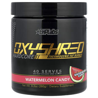 EHPlabs, Oxyshred Hardcore, термогенное сжигание жира, арбузные конфеты, 260 г (9,2 унции)