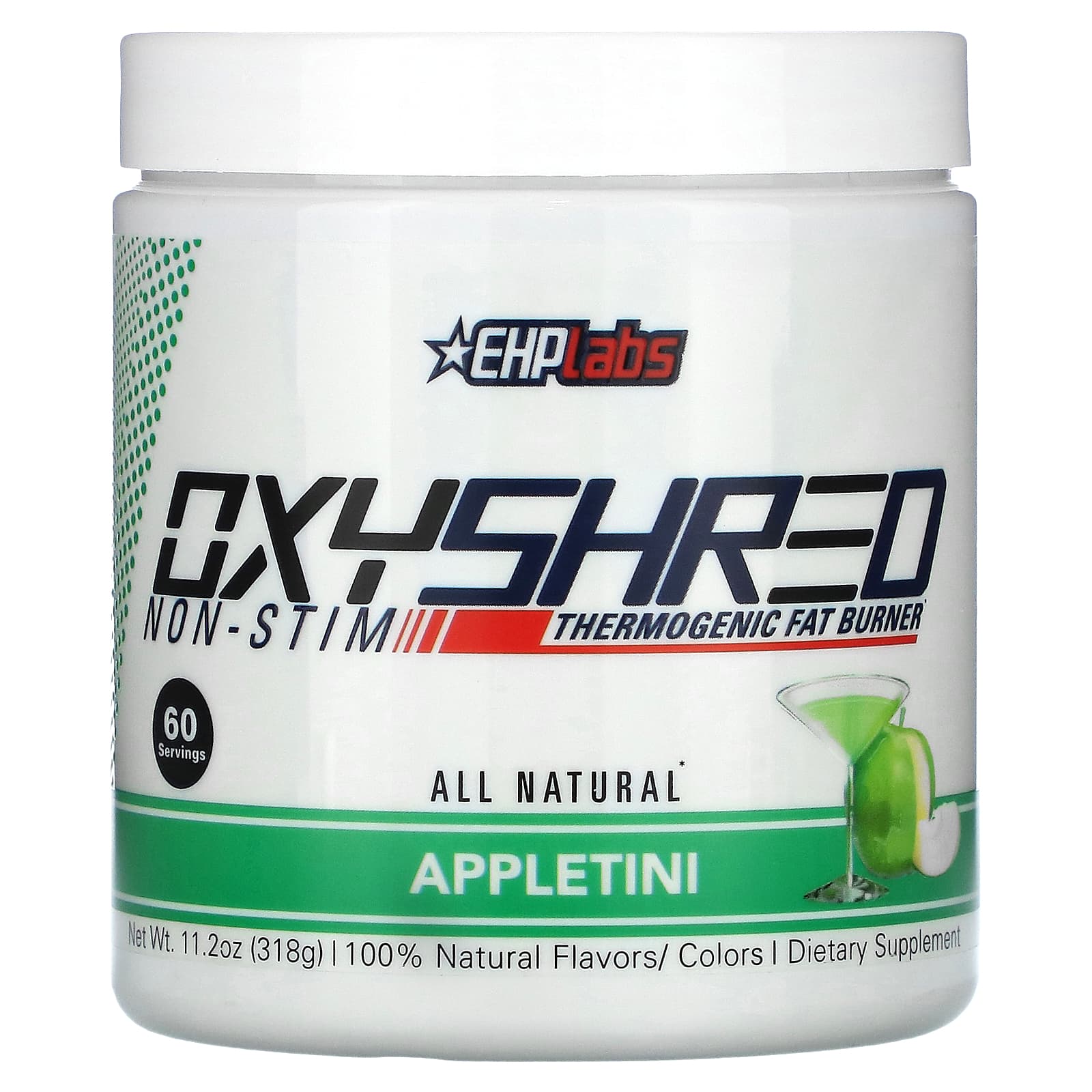 EHPlabs, OxyShred NonStim, Thermogenic Fat Burner, Appletini, 11.2 oz (318 g)
