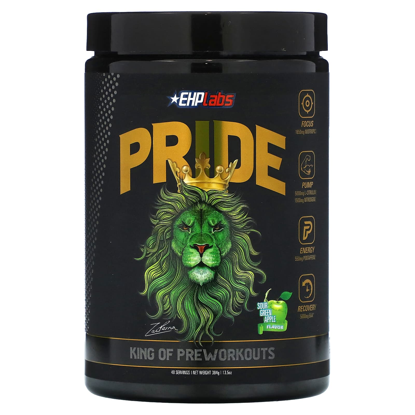 EHPlabs, Pride, King of Pre Workouts, Sour Green Apple , 13.5 oz (384 g)