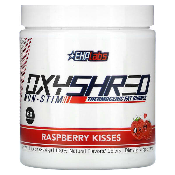 EHPlabs, OxyShred Non-Stim，生熱燃脂劑，樹莓之吻，11.4 盎司（324 克）
