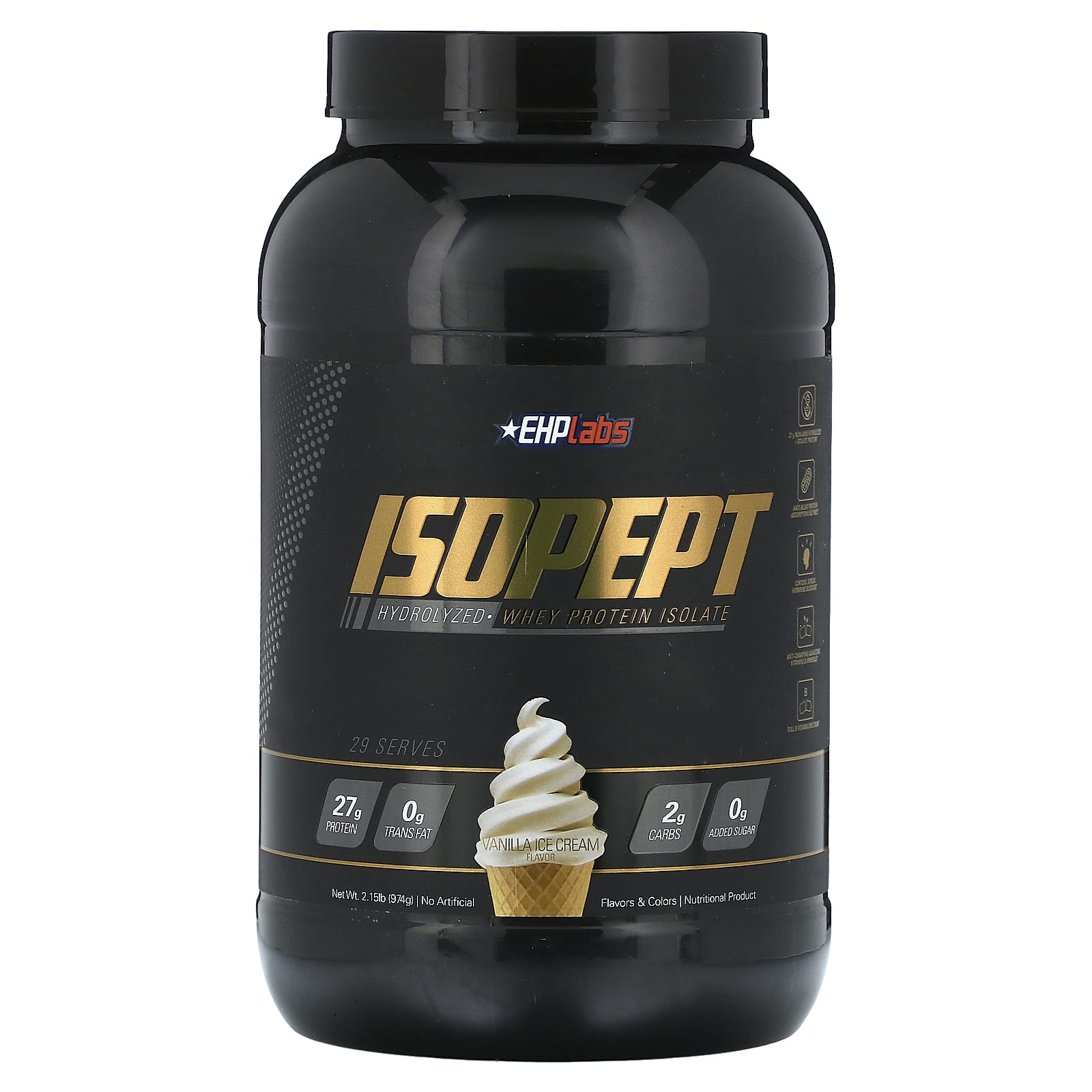 EHPlabs, IsoPept, Hydrolyzed Whey Protein Isolate, Vanilla Ice Cream