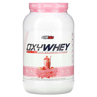 EHPlabs, OxyWhey, протеїн для гарного самопочуття, полуничний молочний коктейль, 880 г (1,94 фунта)