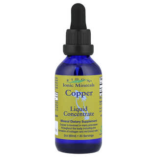 Eidon Ionic Minerals, 구리, 액상 농축물, 60ml(2oz)(1회 제공량당 0.6mg)