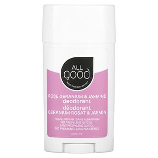 All Good Products, Desodorante, Rosa, geranio y jazmín`` 71 g (2,5 oz)