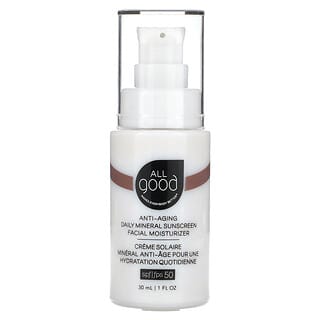 All Good Products, Anti-Aging, Daily Mineral Sunscreen, Facial Moisturizer, SPF 50, 1 fl oz (30 ml)
