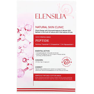 Elensilia, Natural Skin Clinic, Skin Firming Mask, Peptide, 10 Sheets, 0.85 fl oz (25 ml) Each