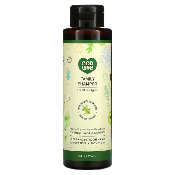 Eco Love, Family Shampoo, Cucumber, Parsley &amp; Spinach, 17.6 fl oz (500 ml)