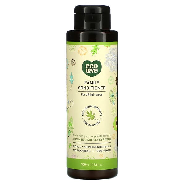 Eco Love, Acondicionador familiar, Pepino, perejil y espinaca, 500 ml (17,6 oz. Líq.)