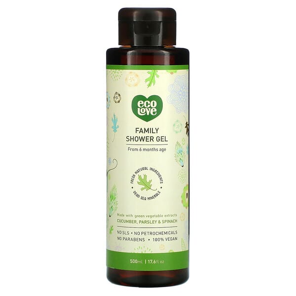 Eco Love‏, Family Shower Gel, Cucumber, Parsley & Spinach, 17.6 fl oz (500 ml)
