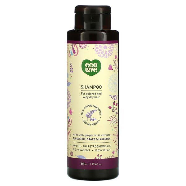 Eco Love, Champú, Arándano azul, uva y lavanda, 500 ml (17,6 oz. Líq.)