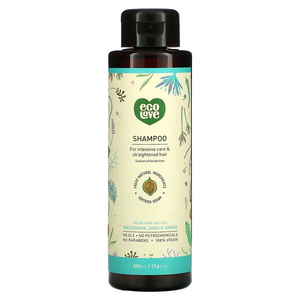 Eco Love, Champú, Macadamia, karité y argán, 500 ml (17,6 oz. Líq.)