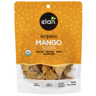 Elan, Rodajas de mango orgánico, 125 g (4,4 oz)