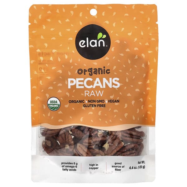 Elan, Organic Pecans, Raw , 4.4 oz (125 g)