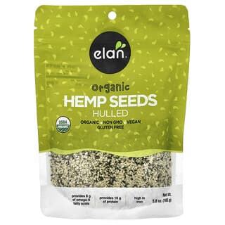 Elan, Organic Hemp Seeds, Hulled, 5.08 oz (165 g)