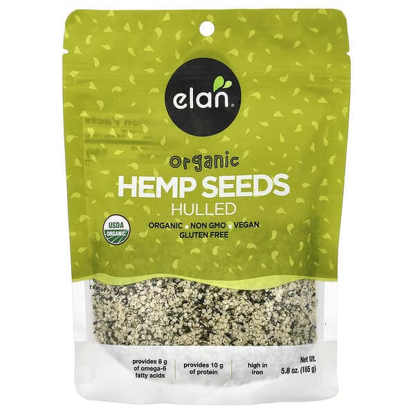 Organic Hemp Seeds, Hulled, 5.8 oz (165 g)