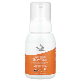 Earth Mama, Baby Wash, édes narancs, 6,27 fl uncia (185 ml)