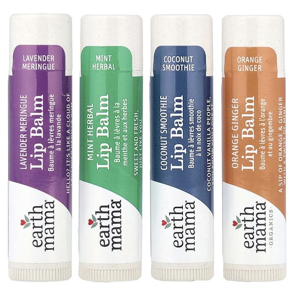 Earth Mama, 립밤, Quadruplets, 4팩, 개당 4ml(0.15oz)