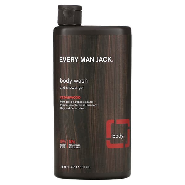 Every Man Jack, ボディウォッシュ＆シャワージェル、シーダー、500ml（16.9液量オンス）