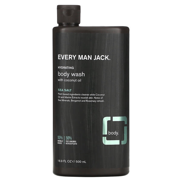 Every Man Jack, ボディウォッシュ、ココナッツオイル配合、海塩、500ml（16.9液量オンス）